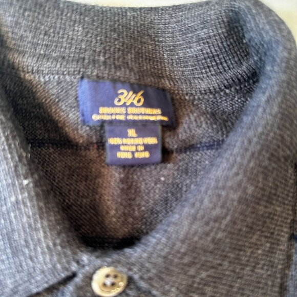 Brooks Brothers 346 Merino Wool Polo Sweater Mens Extra Fine Italian Button Top - Picture 2 of 16